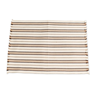 Longshore Tides Handmade Nutmeg Stripe Cotton Table Linen Set (Set For 6)