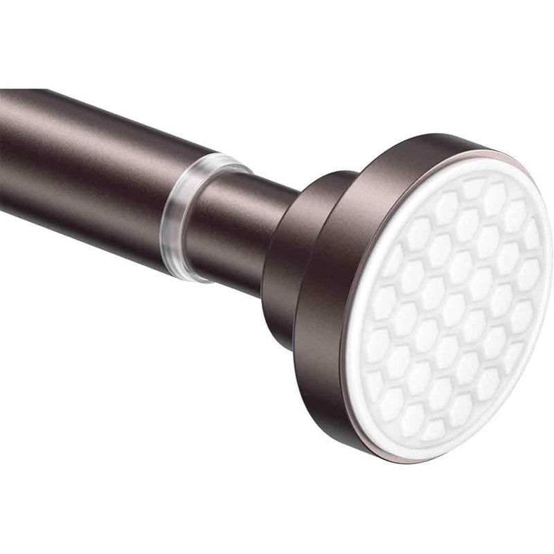 Bronze Adjustable Tension Shower Curtain Rod with Anti-Slip Pads