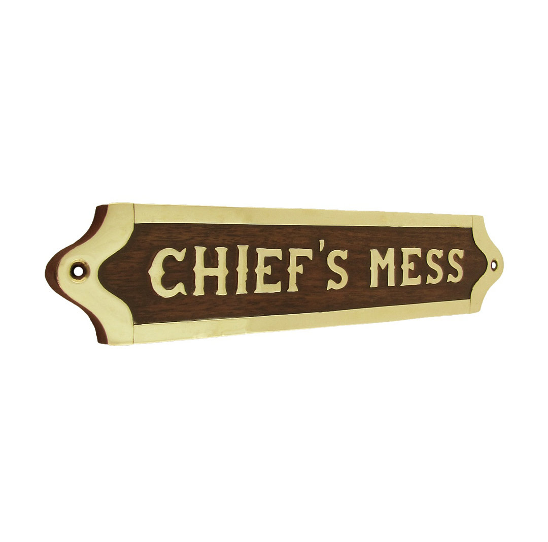 Chiefs Mess Brass Door Sign Maritime Ships Plaque Treasure Gurus