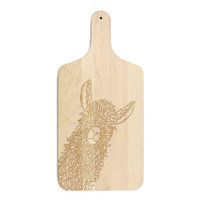 Sketch Llama Sweet Cheeks Paddle Cutting Board