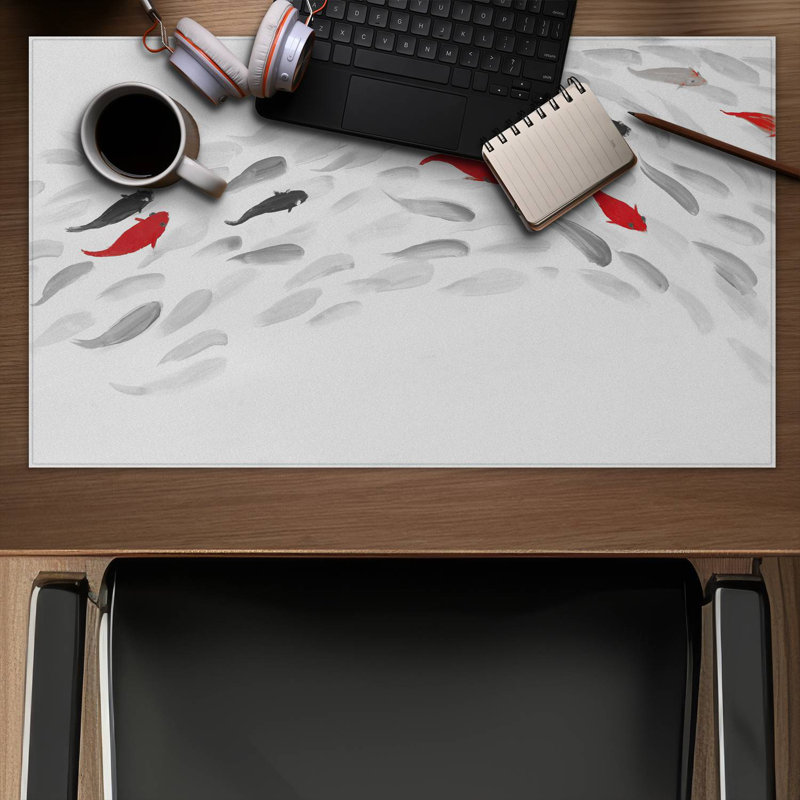 Swimming fish wave - 14.00"x24.25" Desk mat