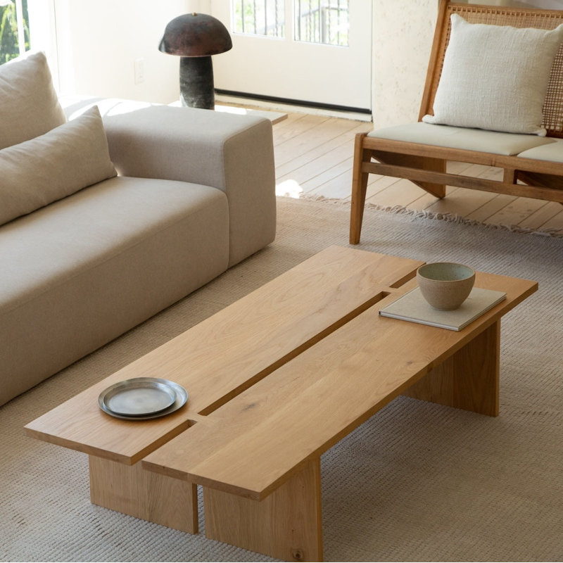 Kyoto Coffee Table, Natural, 13" H x 50" L x 21" W