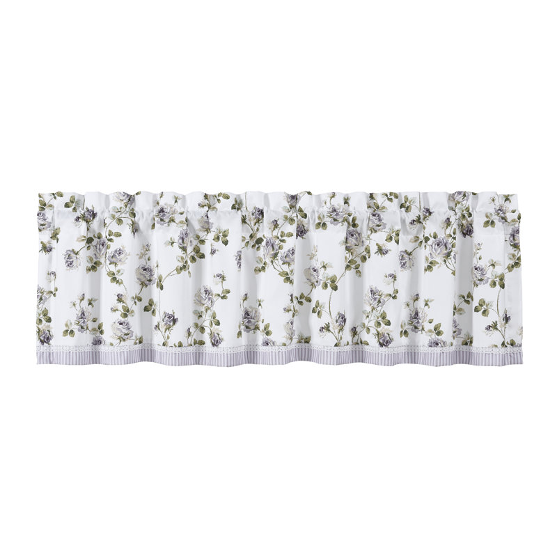 Rosemary Window Straight Valance, White/Purple/Sage