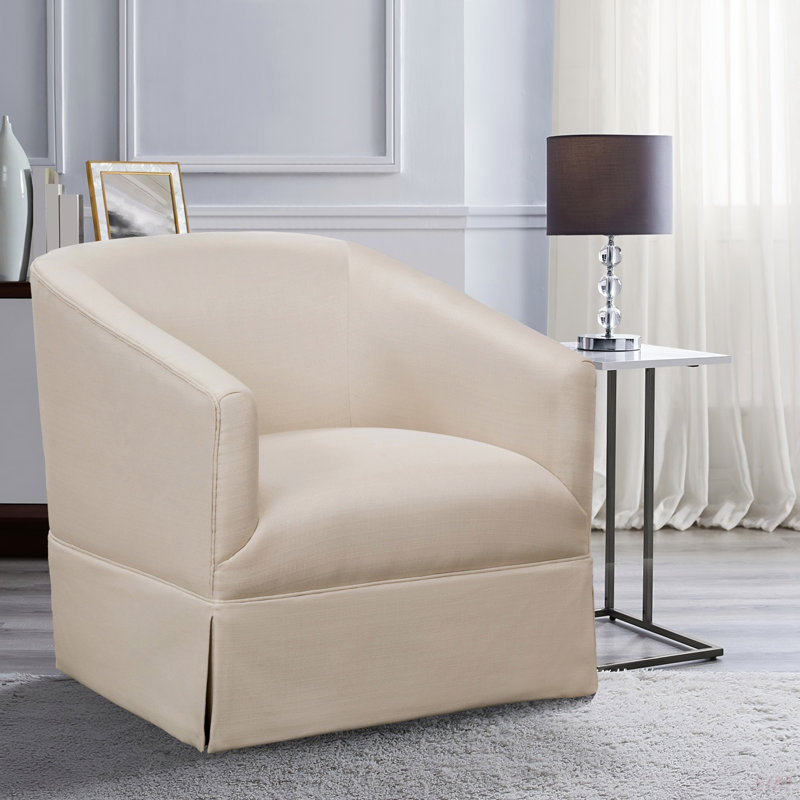 Chaise pivotante à jupe en lin Earl