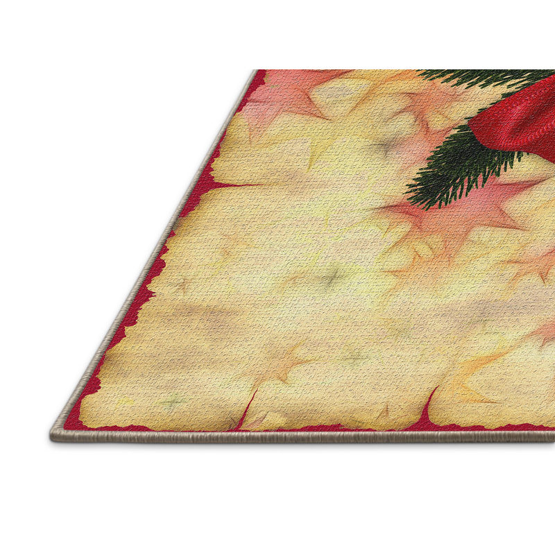 Tapis beige Christmas, Rectangle 2 pi x 5 pi