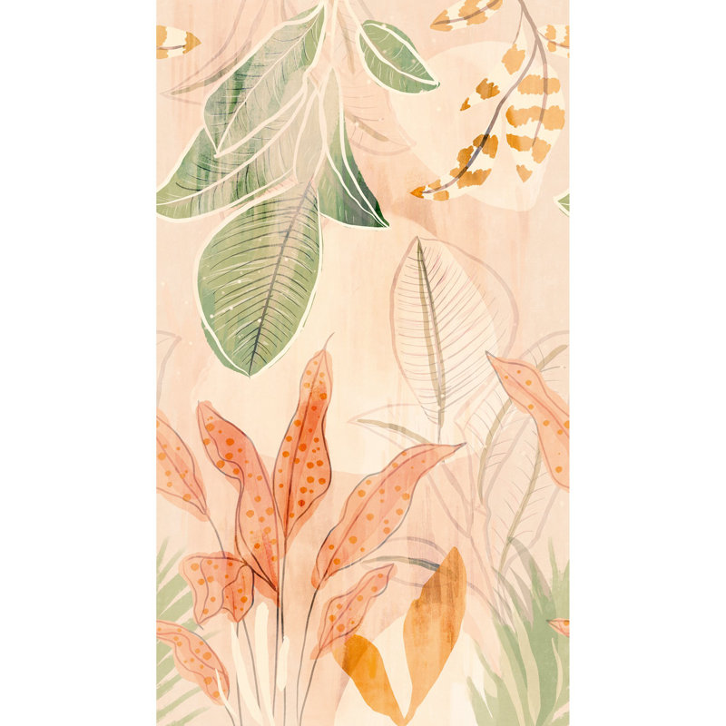 Orom II Collection Stylish Floral Motifs 62.5-inches wide x 9.18-feet high 3-panel Wall Mural