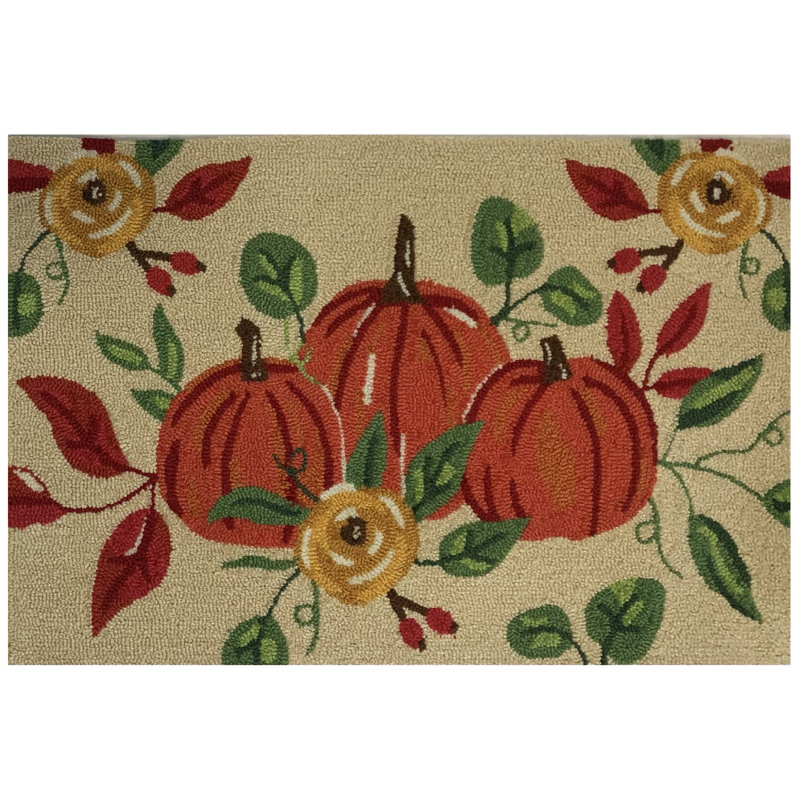 Pumpkin Trio, Cream, 24" W x 36" L