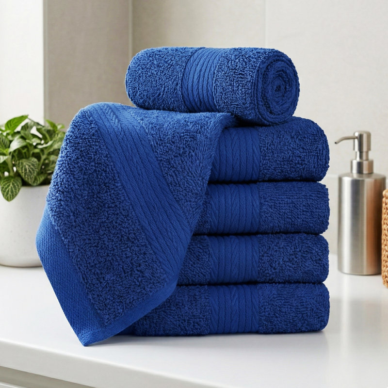 Gant de toilette 100% coton 12 x 12 pouces très absorbant, Marine