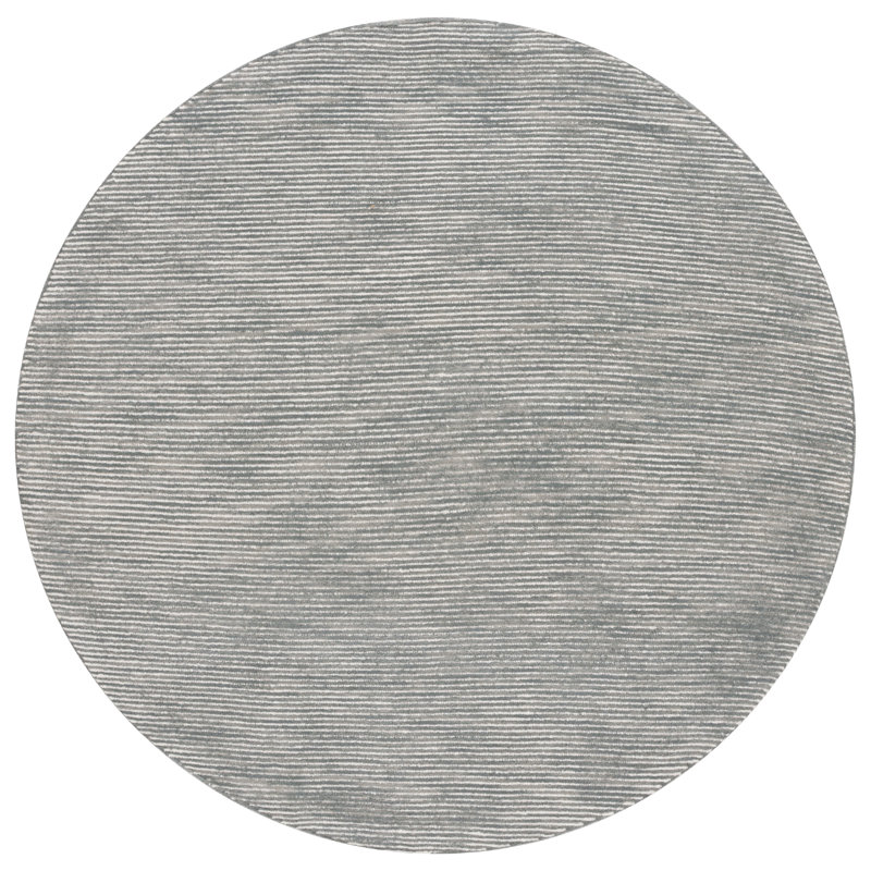 Tapis gris en laine touffeté à la main Kenrick, Rond 6 pi