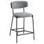Ensemble de tabourets de bar modernes à hauteur de comptoir gris, dossier confortable et structure en métal durable pour la cuisine et le bar