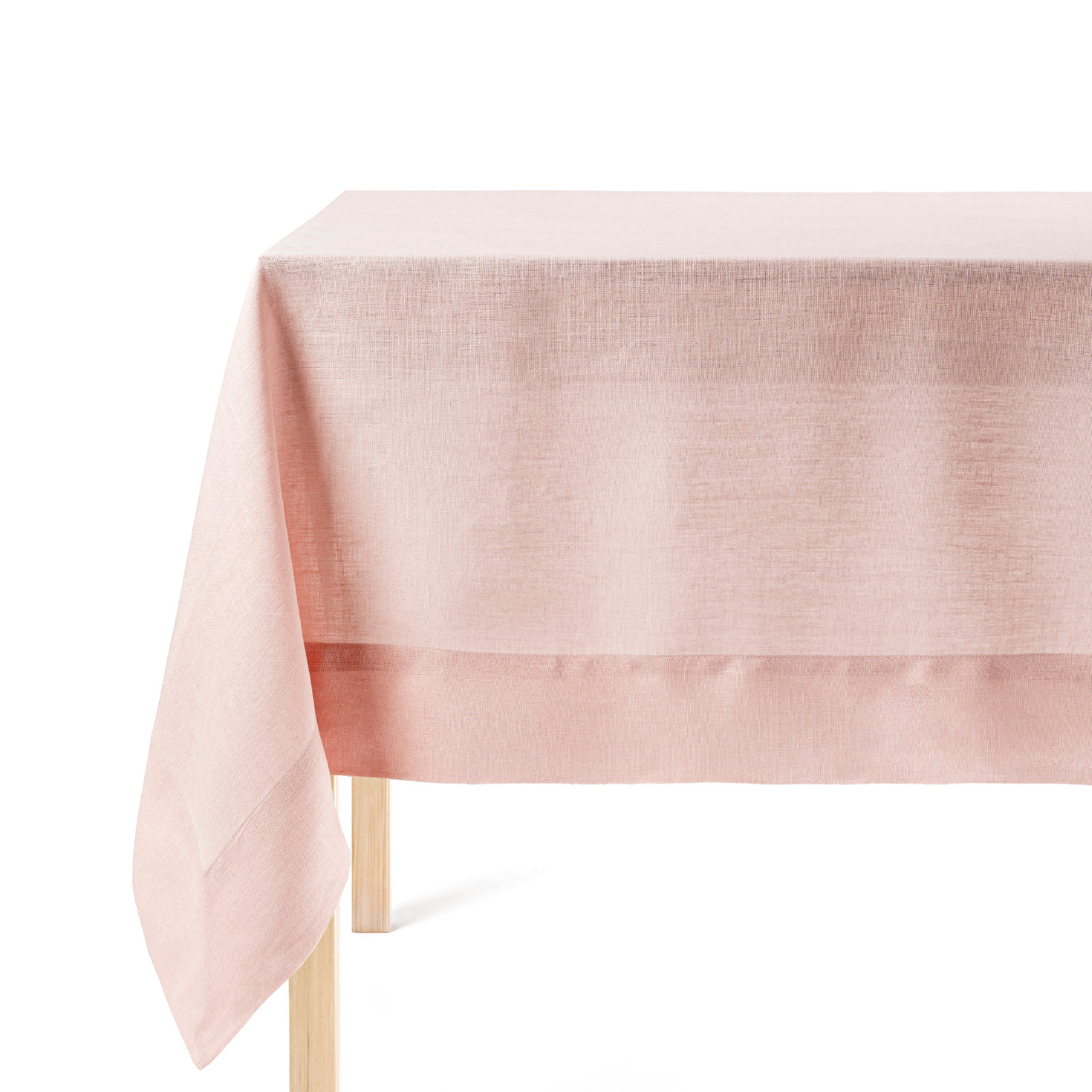 Over&Back 100% Linen Woven Table Cloth, Pink, 70" W x 108" L