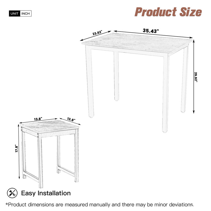 Dova 2 - Person Four Leg Dining Set, Beige