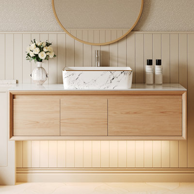Ensemble de meuble-lavabo simple 48 po avec lavabo en céramique