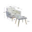 Fauteuil d'appoint en velours avec accoudoirs et dossier réglables, fauteuil capitonné à boutons, fauteuil inclinable simple avec repose-pieds-1053432824