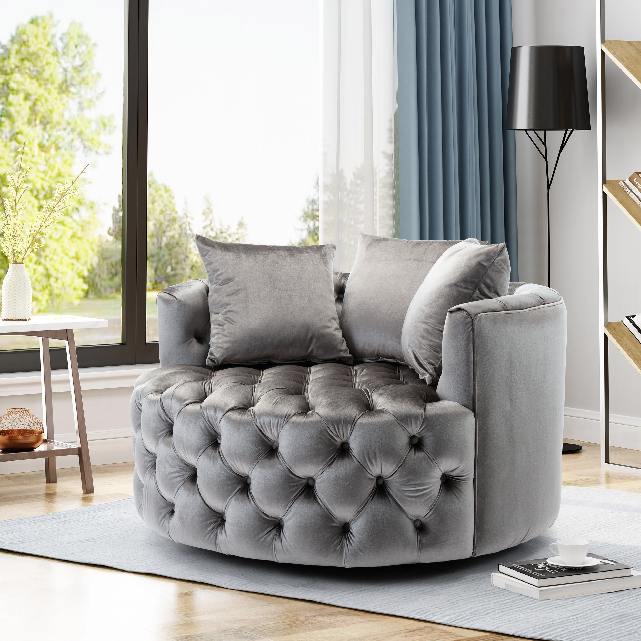 Rosdorf Park Dahlonega Upholstered Barrel Chair & Reviews Wayfair