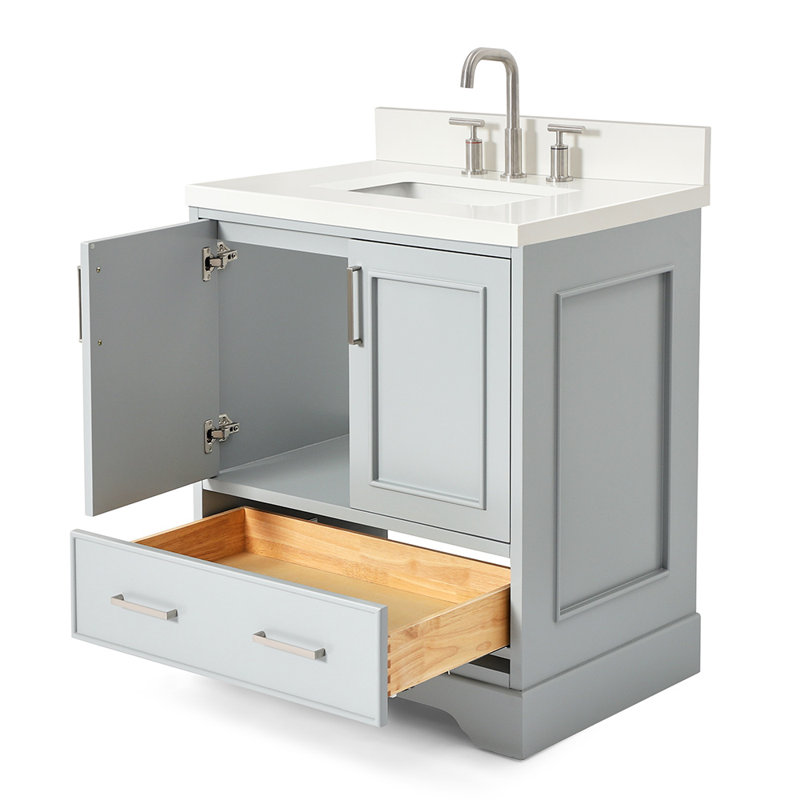 Meuble-lavabo simple avec plateau Abshire 31, Gris
