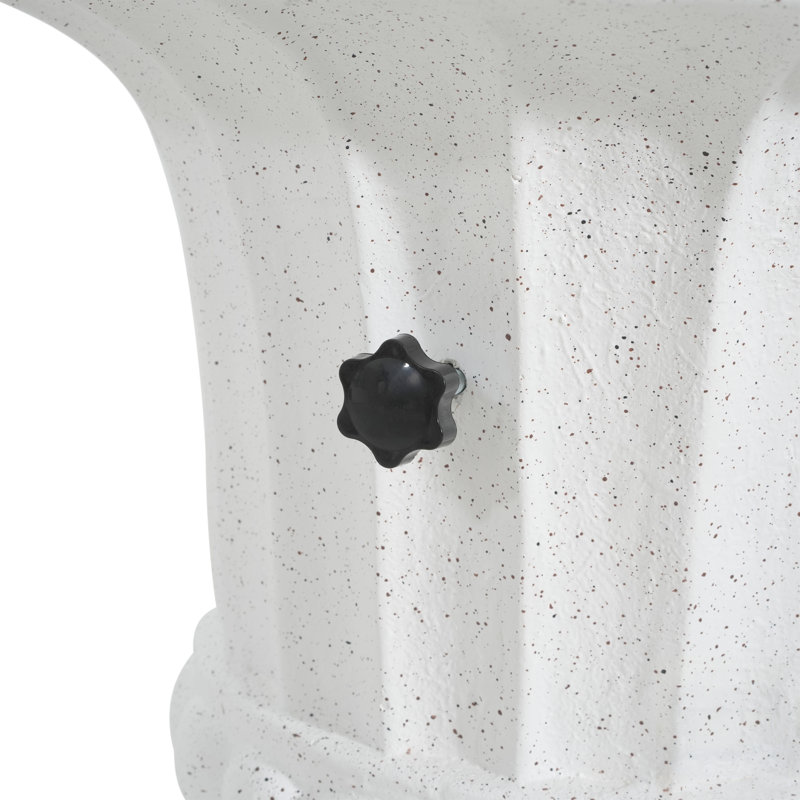 Base de parasol pour table d'appoint Adela MGO avec rembourrage sable, finition marbre blanc