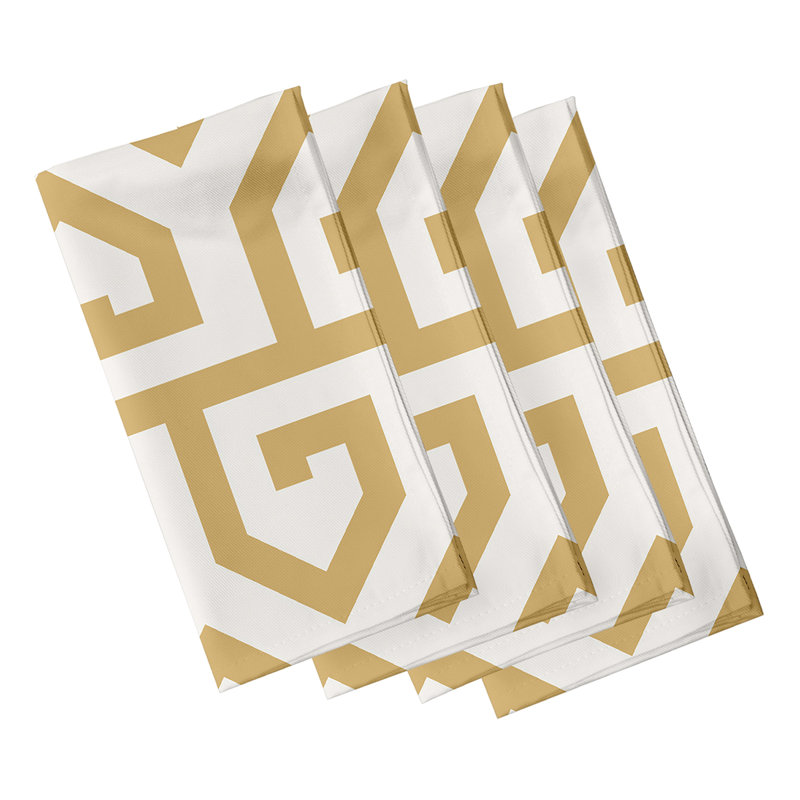 Polyester Geometric Square Napkin, 18" W x 18" L, Gold