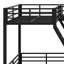Lit superposé en L avec lit mezzanine, glissade et ports USB-652433232