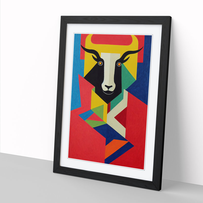 Mazeppa Goat Abstract - Picture Frame Print, 34cm H x 25cm W, Walnut