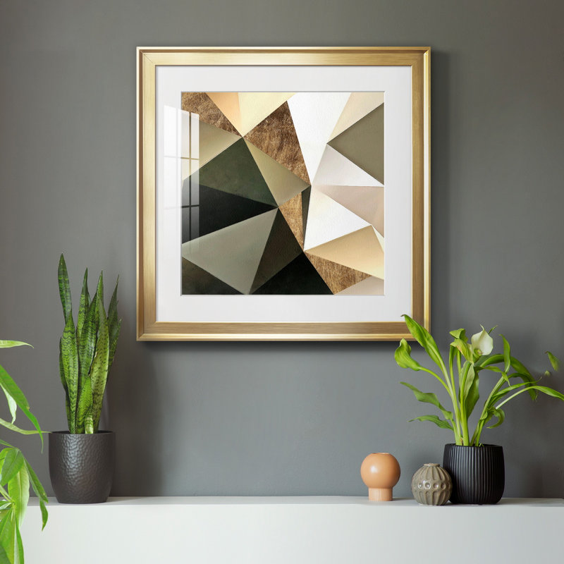 Impression encadrée murale 8_Gold I - Premium - prête à être accrochée, H 26,5 po x l 26,5 po x P 1,5 po, Cadre doré
