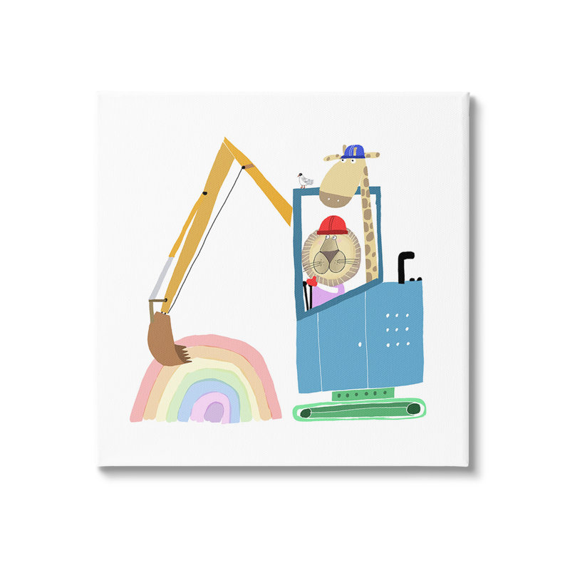 «Animals Digging Rainbow Wrarap Canvas» par Carla Daly sur, H 24 po x l 24 po