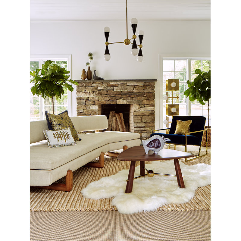 Caracas 6 Light Chandelier, Black/Brass