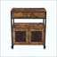Armoire à café, armoire de ferme avec rangement, table mobile avec roulettes et porte grillagée, buffet pour la cuisine, vestibule
