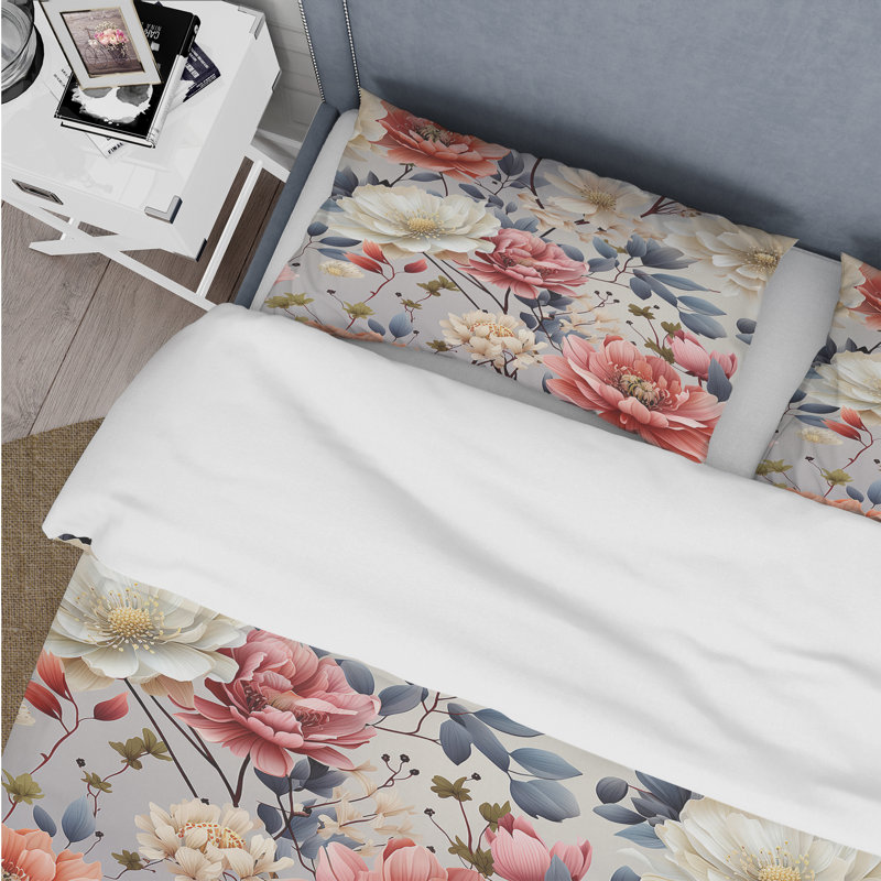 Ensemble de housse de couette Ikebana japonaise, Housse de couette pour grand lit et 2 taies décor