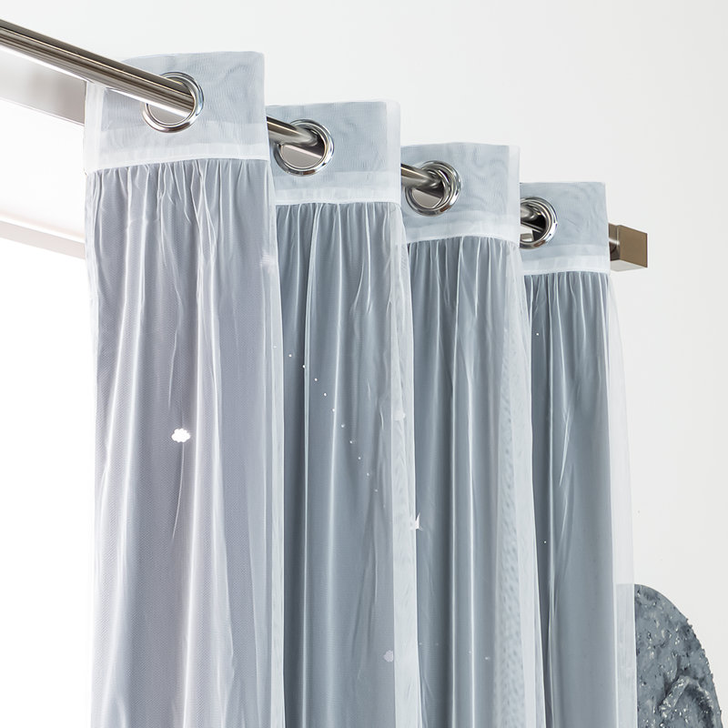 Rideau occultant en polyester, Gris foncé