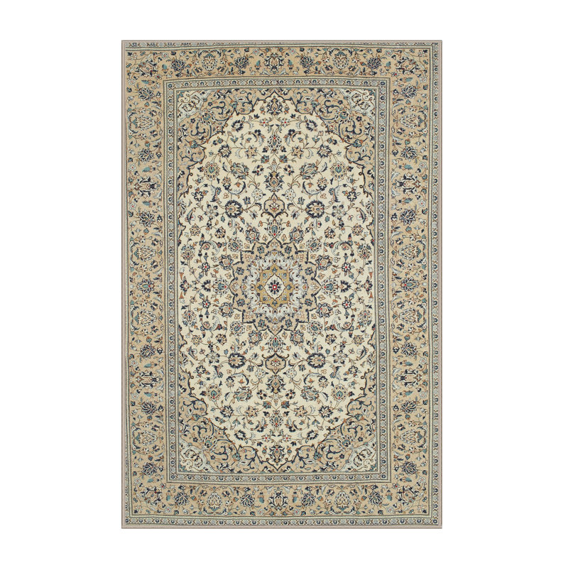 Tapis traditionnel gris / noir / pêche Danberry, Rectangle 6 pi x 9 pi
