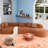 132" Modern Sectional Sofa With Curved Design, 2-Piece Chenille Modular Couch With 4 Pillows, Plush Sponge & Spring Cushion-1689223684