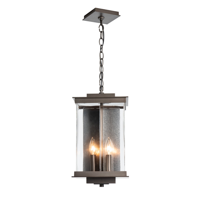 Kingston 4 - Bulb 18" H Outdoor Hanging Lantern, Coastal Bronze, Translucent Soft Gold