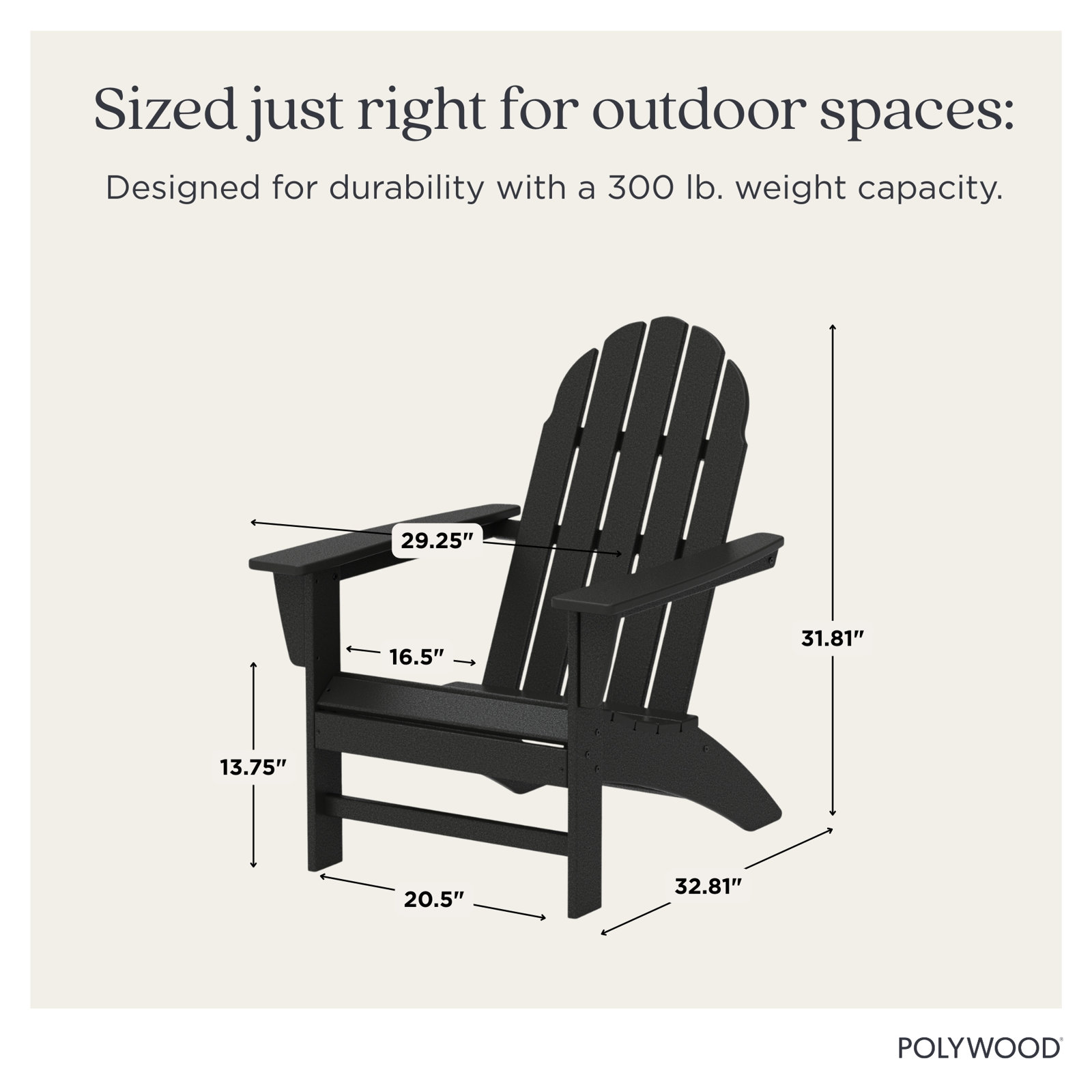 POLYWOOD® Vineyard Adirondack Chair, Tangerine