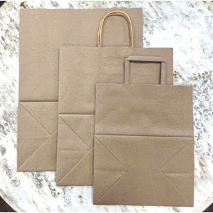 PAPER BAG WITH TWISTED HANDLES 250CT 12"(L) x 6.75"(W) x 14"(H)