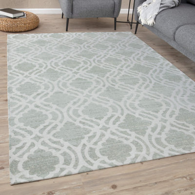 Carina Washable Rugs Trellis Design in Green