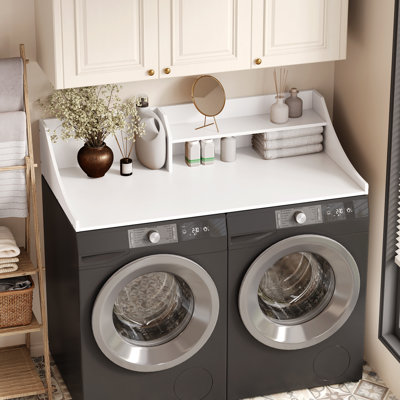 2-Layer Washer Dryer Countertop ，Laundry Countertop with Storage Shelf