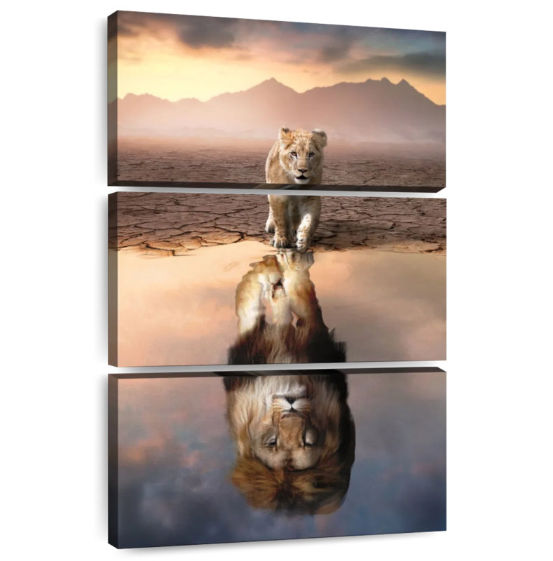 Brampt Lion Reflection, 45" H x 28" W