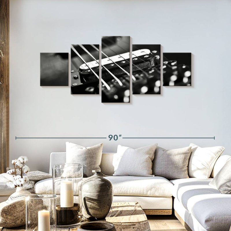 Monochrome Guitar Strings, 30" H x 68" W