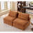 Orange Modular , 2 Seats, No , Chenille Textile, Diy Configurable Options, With Lumbar And Neck Pillows 2 Orange, Armrestless, Upholstery, Versatile, &-2093504971