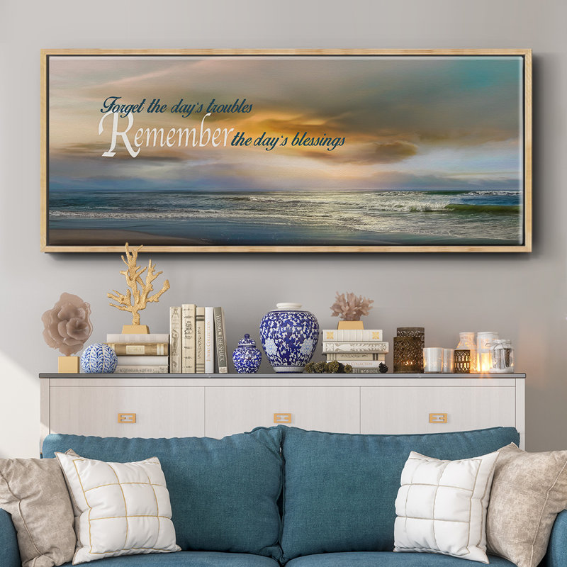 Remember- Framed Canvas, 12" H x 30" W