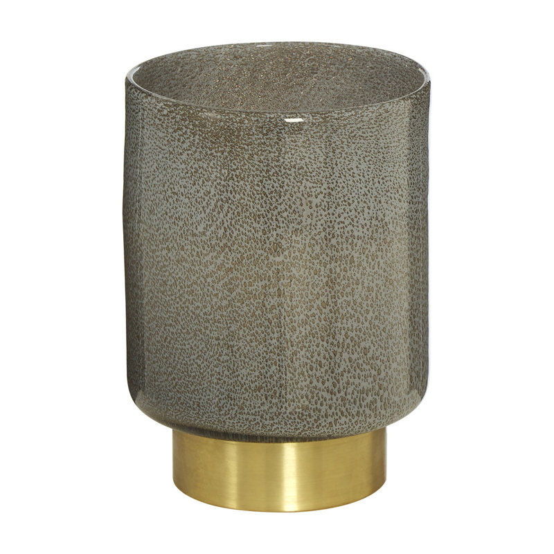 Bismarck Glass Table Vase, 26cm H x 18cm W x 18cm D, Grey/Gold