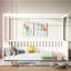 Lit de plancher en bois de pin blanc solide et stable