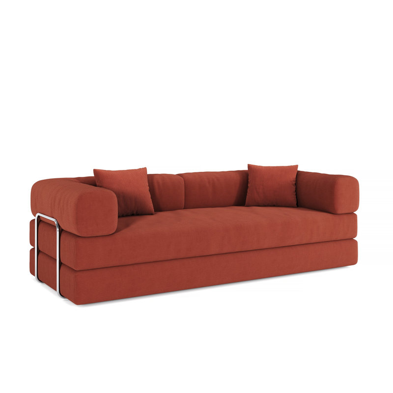 Boneless Contemporary Sofa, Orange
