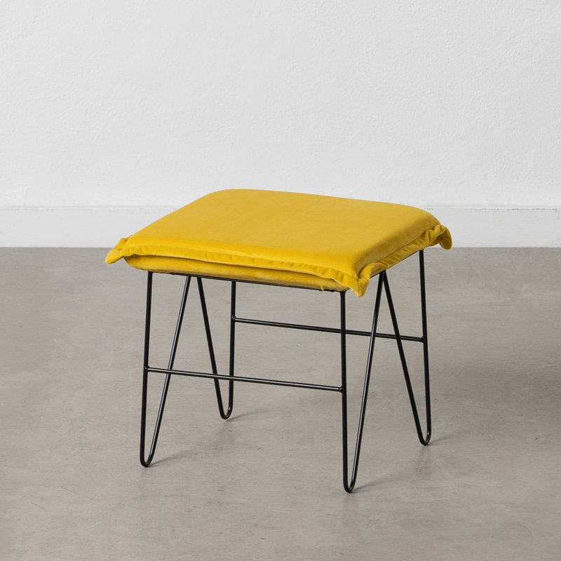 Jerrod Iron Accent Stool, Yellow