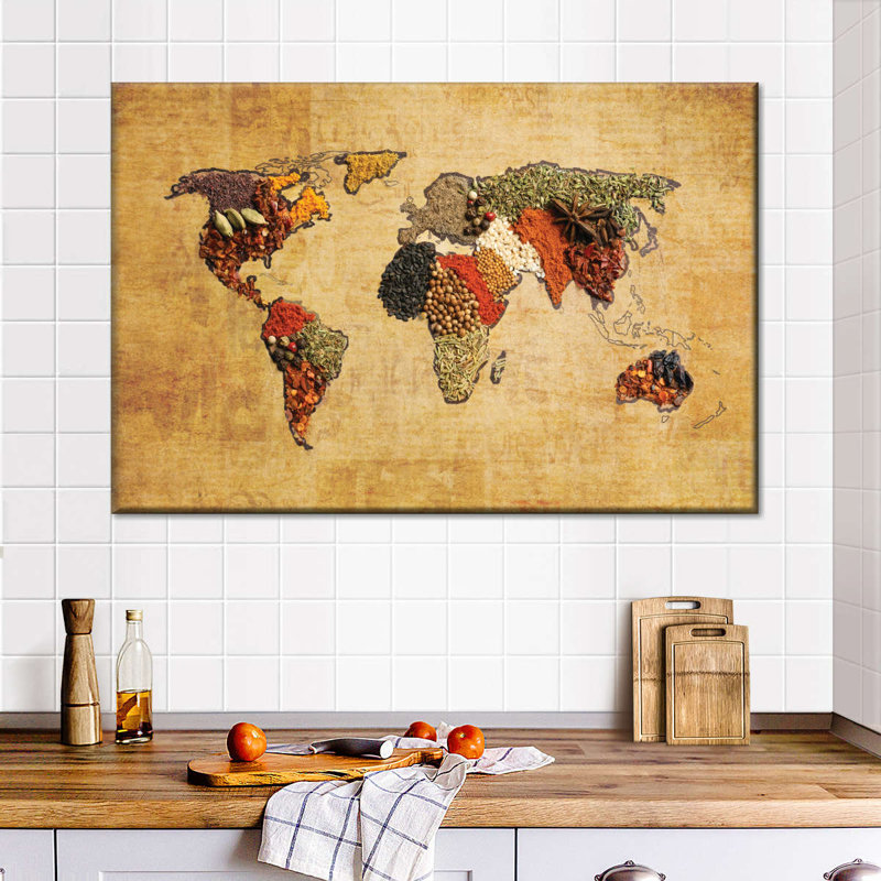 World of Savory Spices sur impression sur toile, H 8 po x l 12 po x P 1 po
