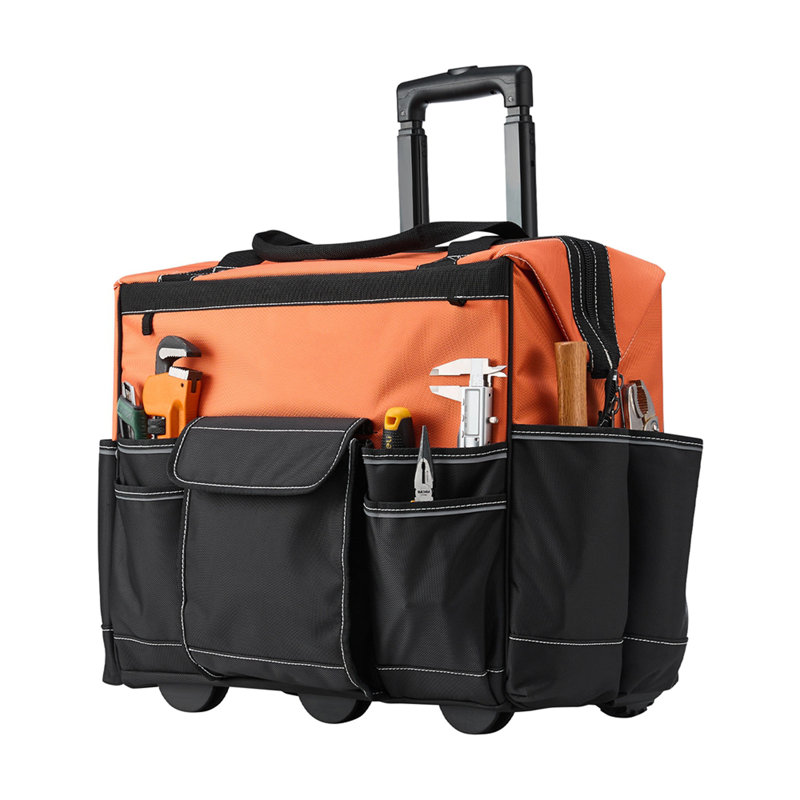 Rolling Tool Bag 27 Pockets Heavy Duty Roller Tool Bag on Wheels