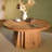 Retro Burlywood Solid Wood Round Coffee Table