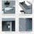 50.25" Outdoor Rolling Grill Cart Potting Bench Table With Stainless Steel Top, Storage Cabinet Kitchen Island-1242083996