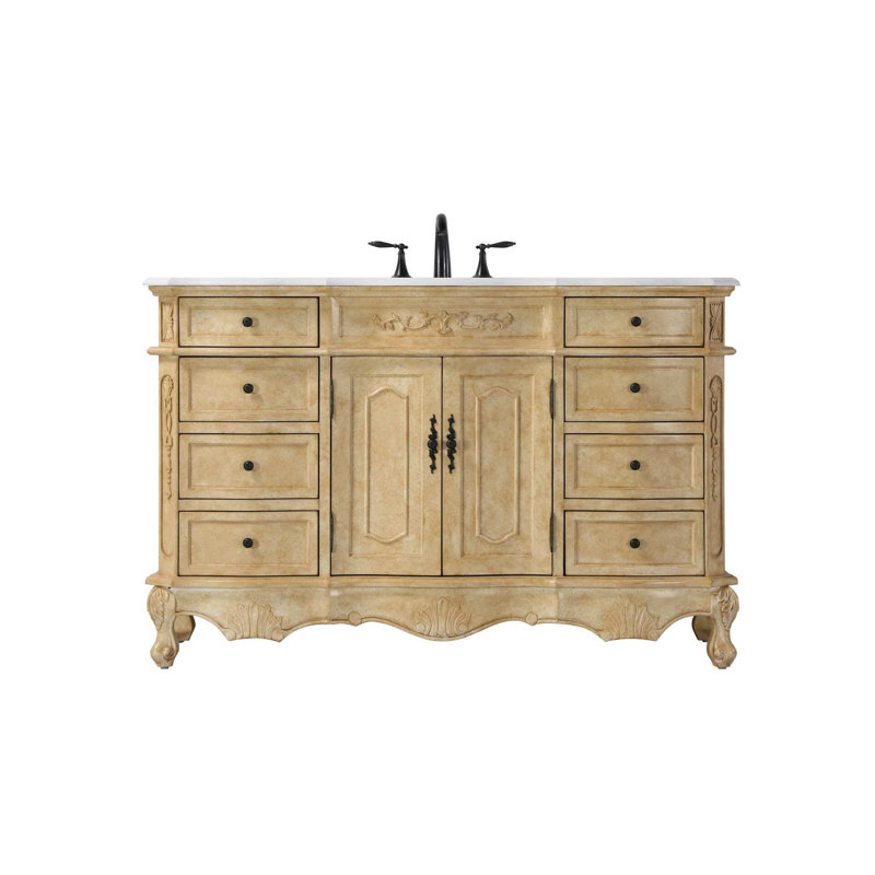 54 inch Single Bathroom Vanity in Antique Beige, Antique Beige